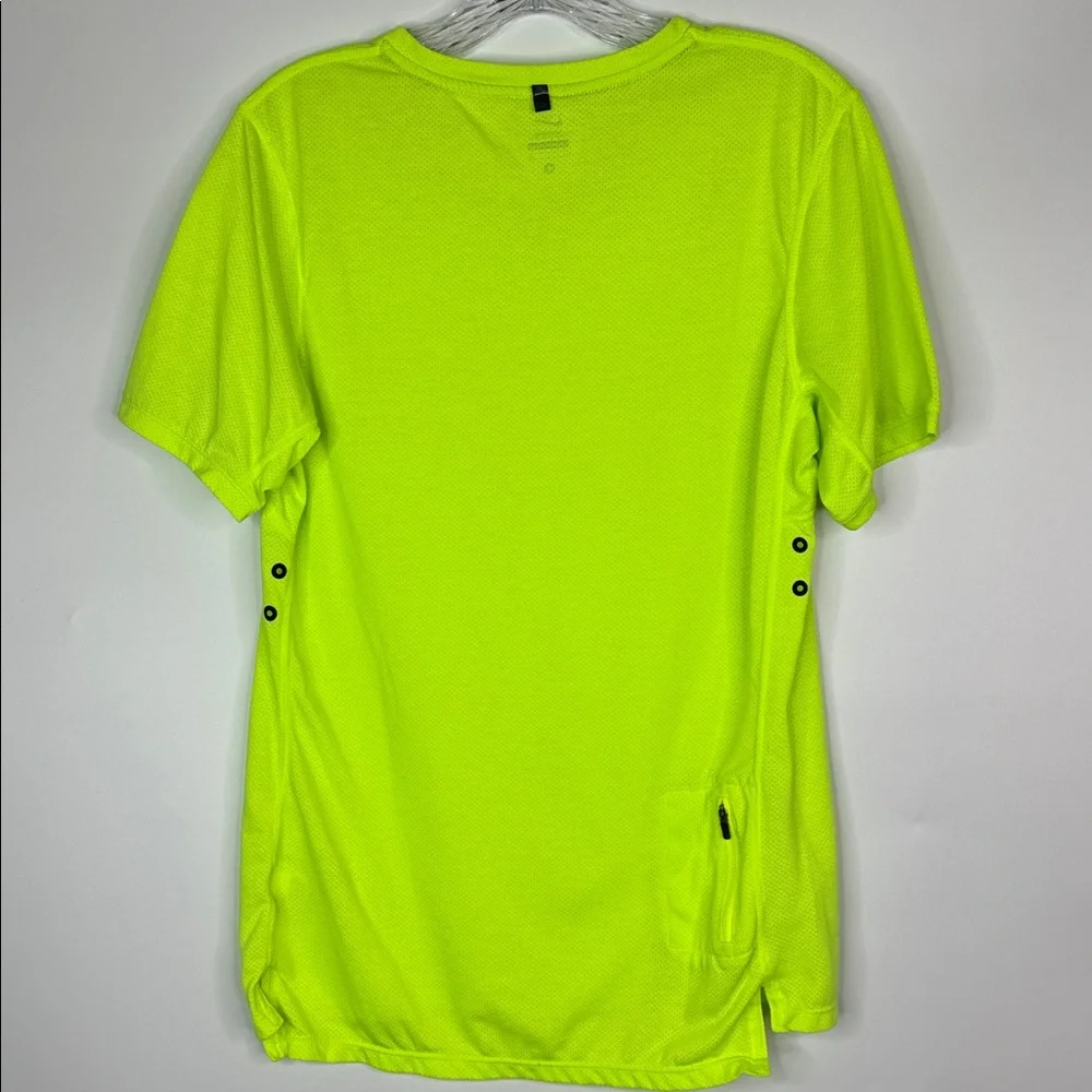 Nike Dri Fit Running Vneck Yellow Tshirt Size Men's Small
